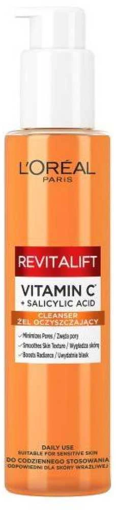 L'Oreal Paris Revitalift Vitamin C + Salicylic Acid Valiklis veido prausiklis, 150 ml