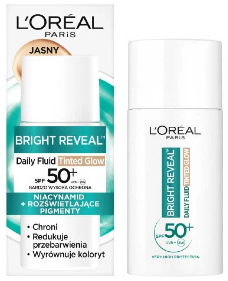 „L'Oreal Paris Bright Reveal Daily Fluid“ tonuotas švytėjimo suteikiantis makiažo skystis, 50 ml