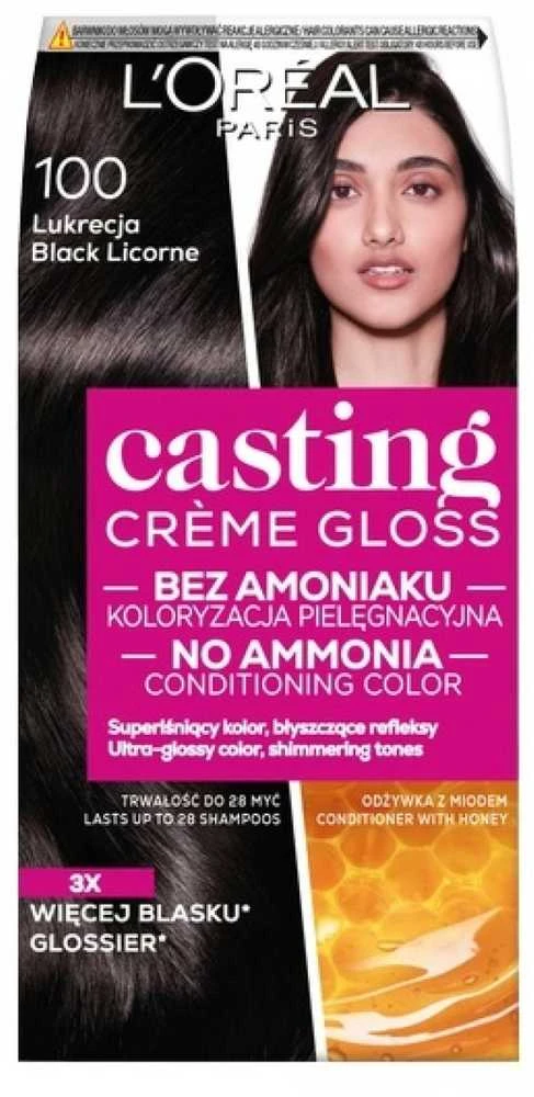 L'Oreal Casting Creme Gloss 100 juodi plaukų dažai