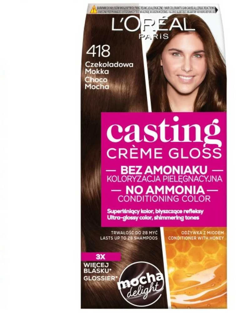 L'Oreal Casting Creme Gloss 418 plaukų dažų dėžutė