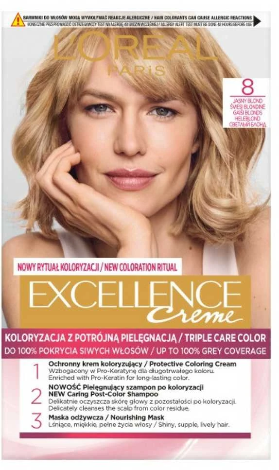 L'Oreal Paris Excellence Creme 8 šviesiai blondinė