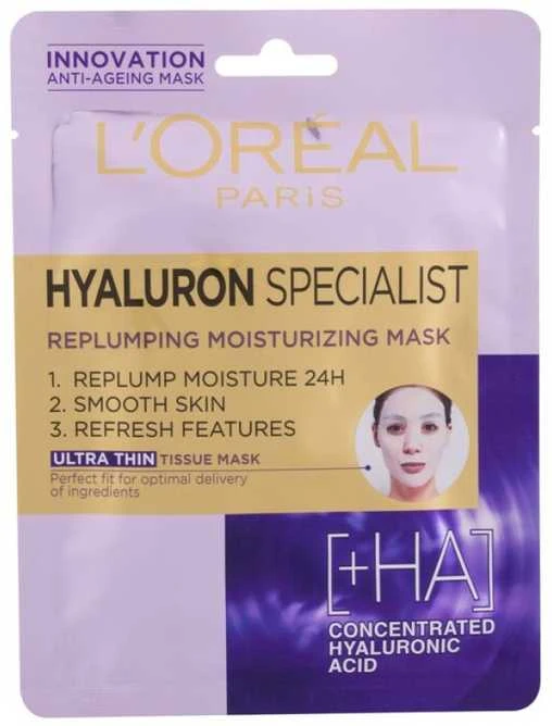 L'Oréal Paris Hyaluron Specialist Replumping Moisturizing Face Mask moterims, 1 pc