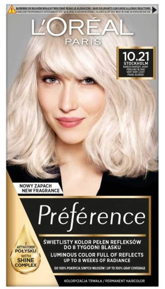 L'Oreal Preference plaukų dažai 10.21 Stokholmas pakuotė