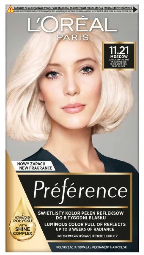 L'Oreal Preference 11.21 plaukų dažų pakuotė