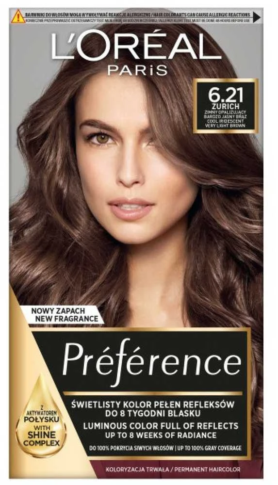 L'Oreal Preference 6.21 Ciurich dažų pakuotė