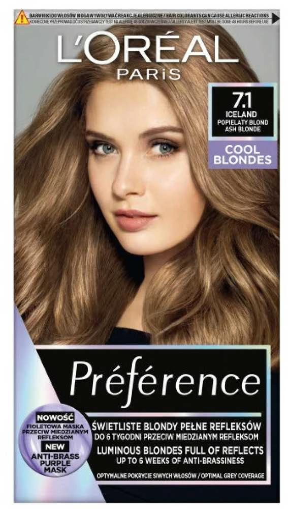 L'Oreal Preference 7.1 plaukų dažų pakuotė