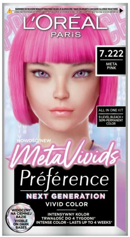 L'Oreal Paris Preference MetaVivids 7.222 Meta Rožinė
