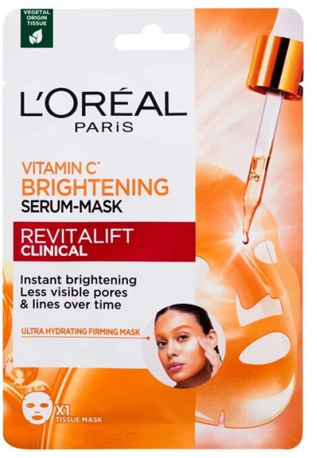 L'Oréal Paris Revitalift Clinical Vitamin C Brightening Serum-Mask Face Mask moterims, 26 g