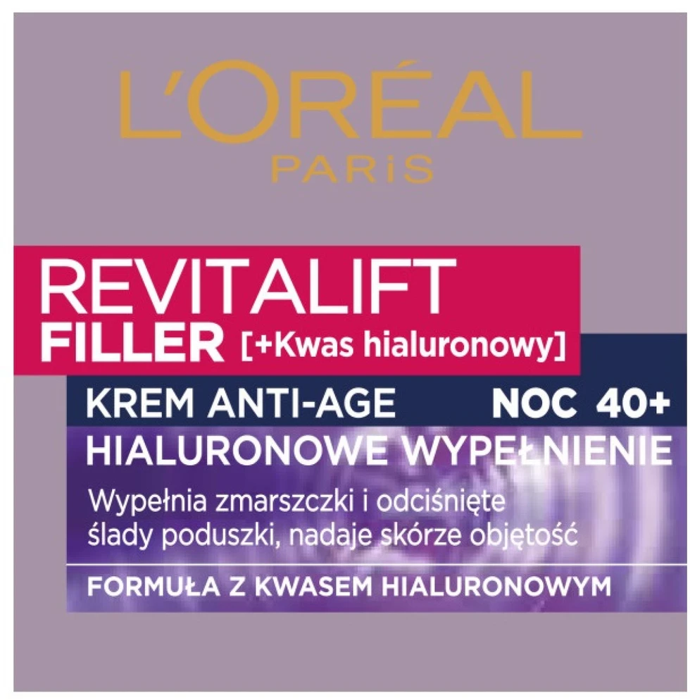 Naktinis veido kremas nuo senėjimo L'Oreal REVITALIFT FILLER [HA] 50ml