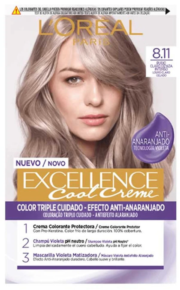 Plaukų dažai L'oreal Professionnel Excellence Cool Creme 8.11 Light Ash Skirtas šviesiems plaukams 192ml