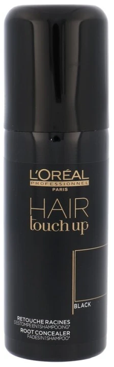 Purškiami dažai ataugusioms plaukų šaknims maskuoti L'oreal Professionnel Hair Touch Up, juoda spalva, 75 ml