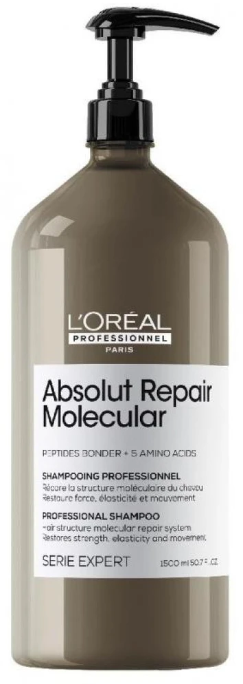 L'Oréal Professionnel Série Expert Absolut Repair Molecular Professional Šampūnas molekulinę struktūrą atstatantis šampūnas pažeistiems plaukams, 1500 ml