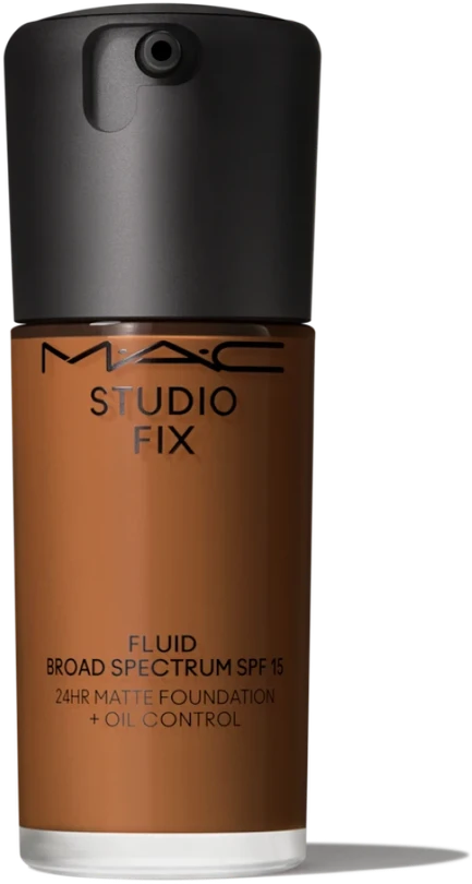 Matinis makiažo pagrindas MAC Studio Fix Fluid SPF 15 24HR Matte Foundation + Oil Control, spalva: C55, 30 ml