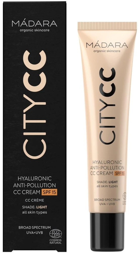 "Mádara CityCC Hyaluronic Anti-Pollution CC Kreminis Spf15 Light CC Kremas veidui 40 ml