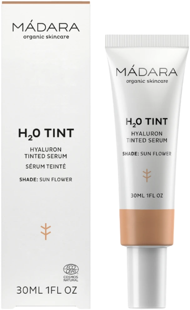 Madara H2O Tint Tinted Hyaluronic Serum atspalvį suteikiantis veido serumas, atspalvis: 3 Sun Flower, 30 ml