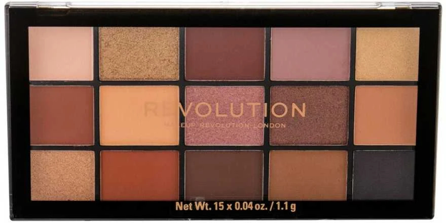 „Makeup Revolution The Reloaded“ akių šešėlių paletė, „Velvet Rose“, 15 atspalvių, 16,5 g