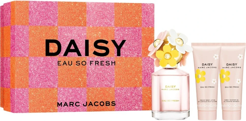 Marc Jacobs Daisy Eau So Fresh EDT tualetinis vanduo moterims, 75 ml + body lotion, 75 ml + dušo želė, 75 ml