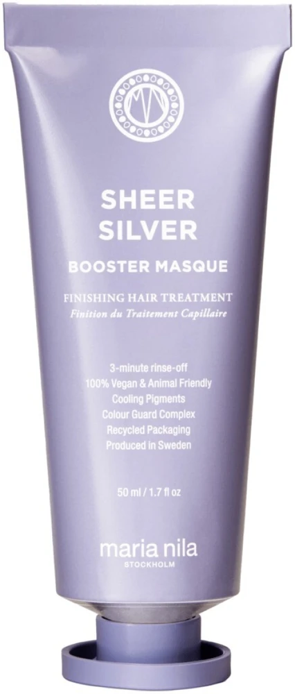 Maria Nila Sheer Sidabrinis Vegan Hair Treatment Kreminis Mask For Neutralisation Of Geltona Tones, 50 ml