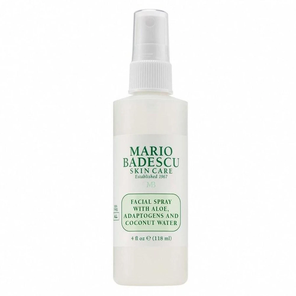 Mario Badescu Facial Purškiklis With Aloe, Adaptogens, Coconut Vanduo gaivinantis veido purškiklis normaliai / sausai odai, 118 ml