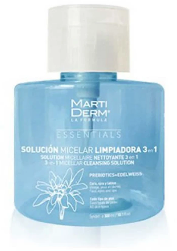 "Martiderm Essentials 3 in 1 micelinis valomasis tirpalas "Prebiotics Edelweiss" 300ml