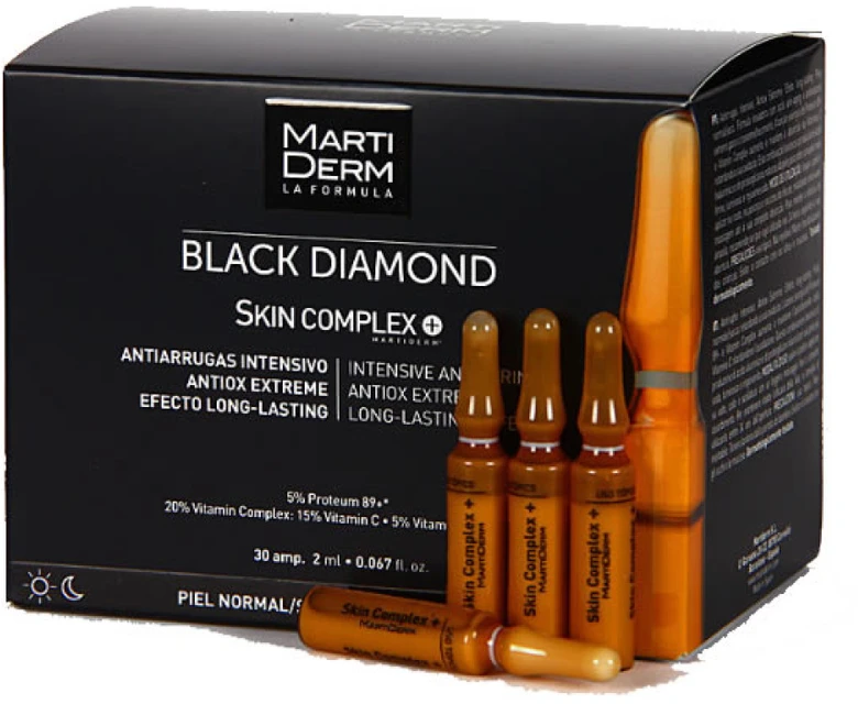 Martiderm Black Diamond Skin Complex+ Veido ampulės su vitaminų ir antioksidantų kompleksu, 30x2ml