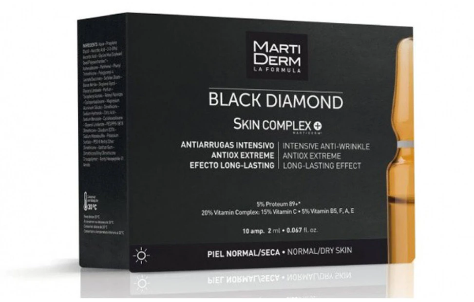 Martiderm Black Diamond Skin Complex+ Veido ampulės su vitaminų ir antioksidantų kompleksu, 10x2ml