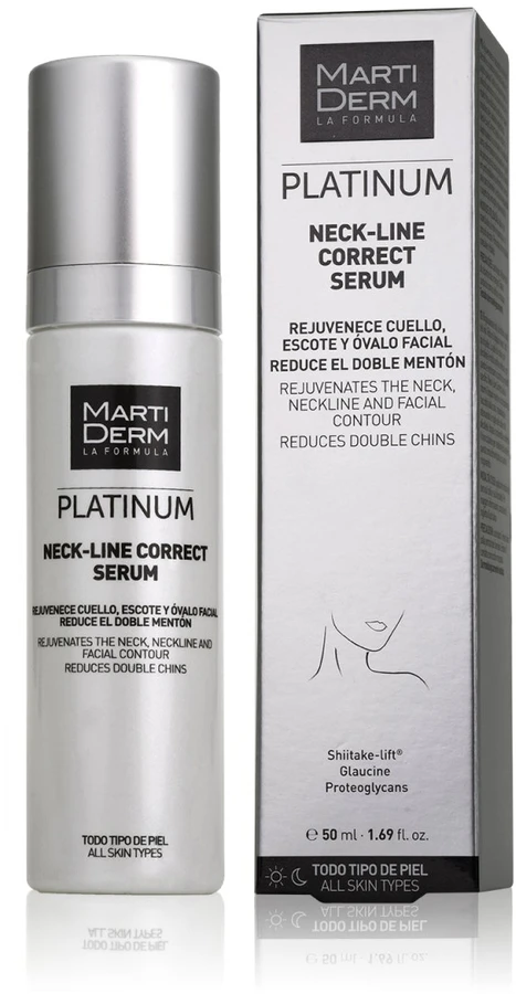 Martiderm Platinum Neck-Line Correct Serum koreguojamasis kaklo ir iškirptės odos serumas, 50 ml
