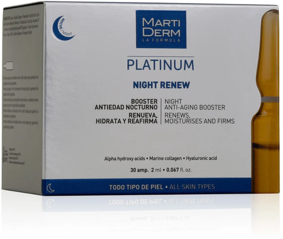 MartiDerm Platinum Night Renew naktinės ampulės nuo raukšlių, 30x2ml
