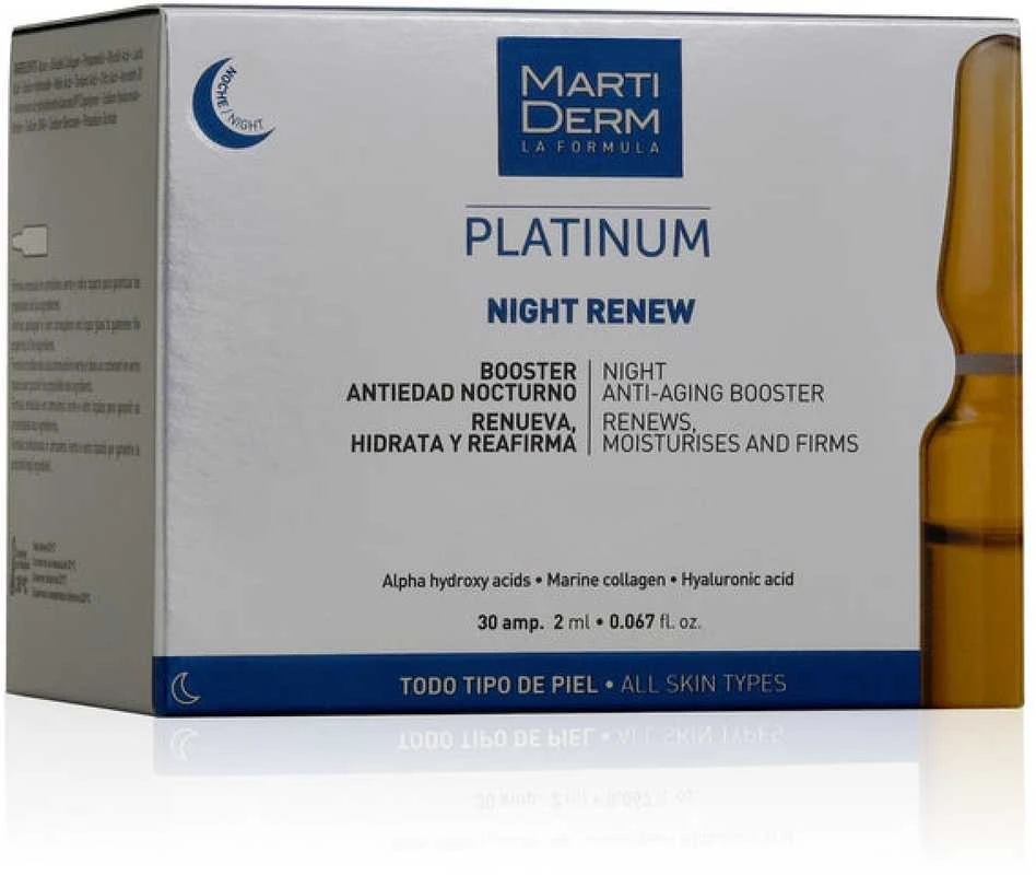 MartiDerm Platinum Night Renew naktinės ampulės nuo raukšlių, 30x2ml