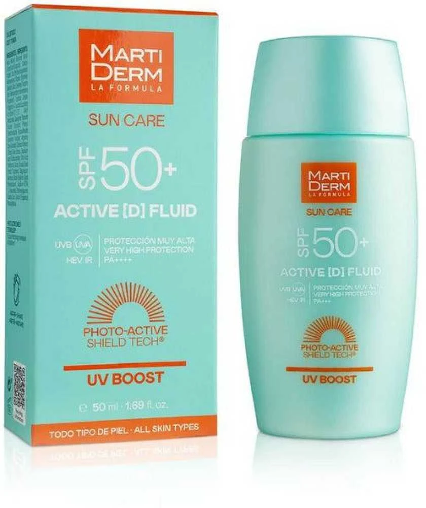 Martiderm Sun Care Active [D] Fluid SPF 50+ intensyvaus poveikio fluidinis veido kremas nuo saulės, 50 ml