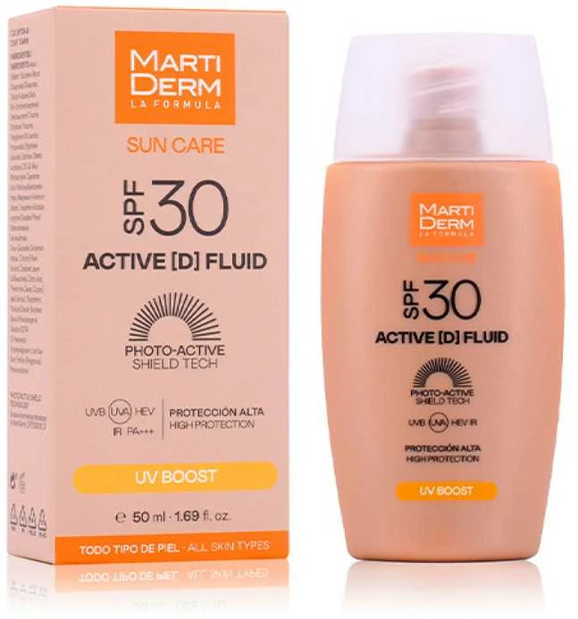 Skystos tekstūros veido fotoprotektorius Martiderm Sun Care Active Fluid Spf30 50ml