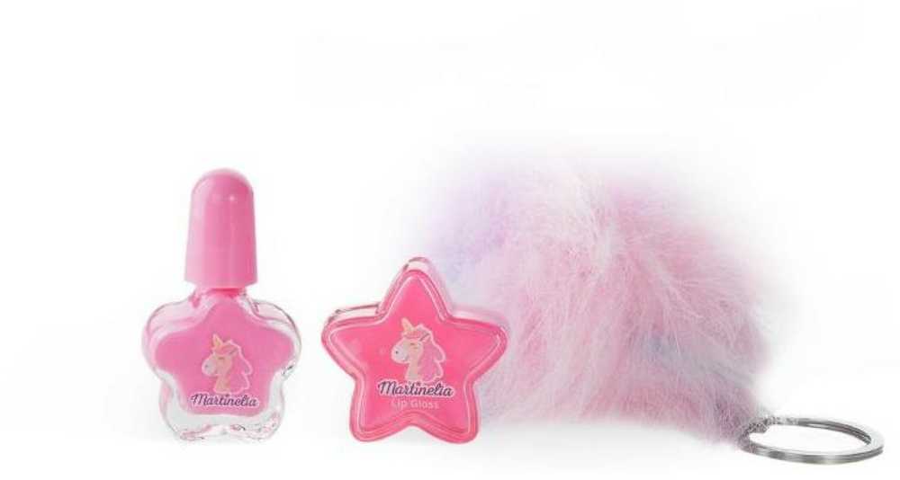 MARTINELIA Little Unicorn kosmetikos rinkinys, nagų lakas, lūpų balzamas, pakabukas raktams