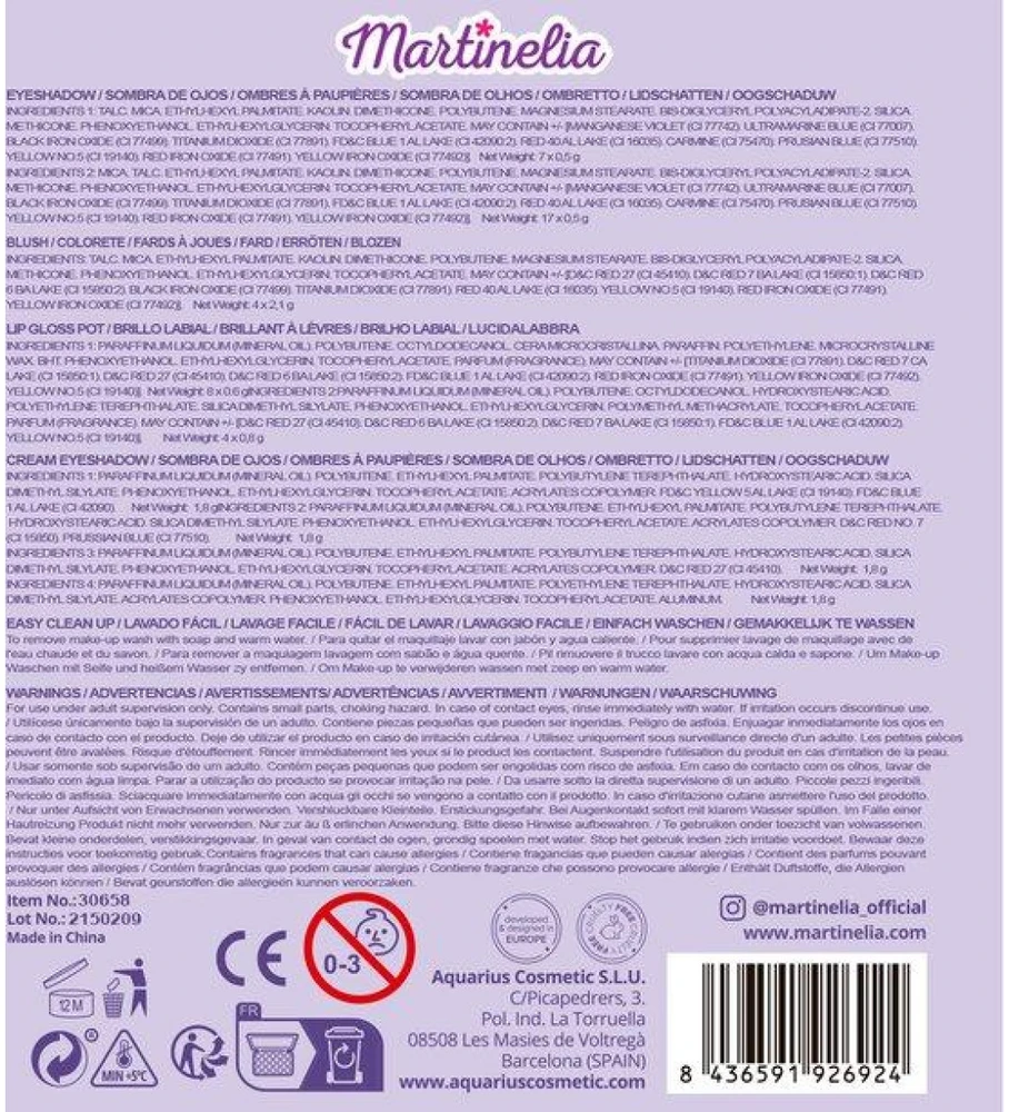 Martinelia Little Unicorn Travel Wallet vaikiškos kosmetikos rinkinys