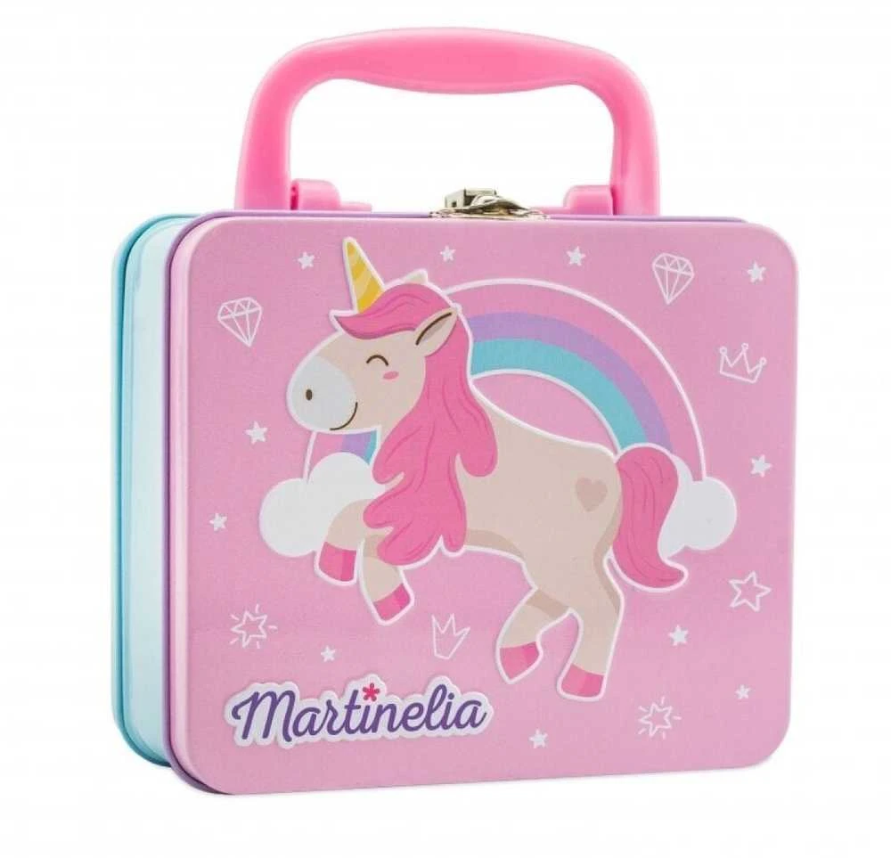 Martinelia Little Unicorn vaikiškos kosmetikos rinkinys metaliniame lagaminėlyje
