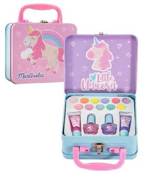 Martinelia Little Unicorn vaikiškos kosmetikos rinkinys metaliniame lagaminėlyje