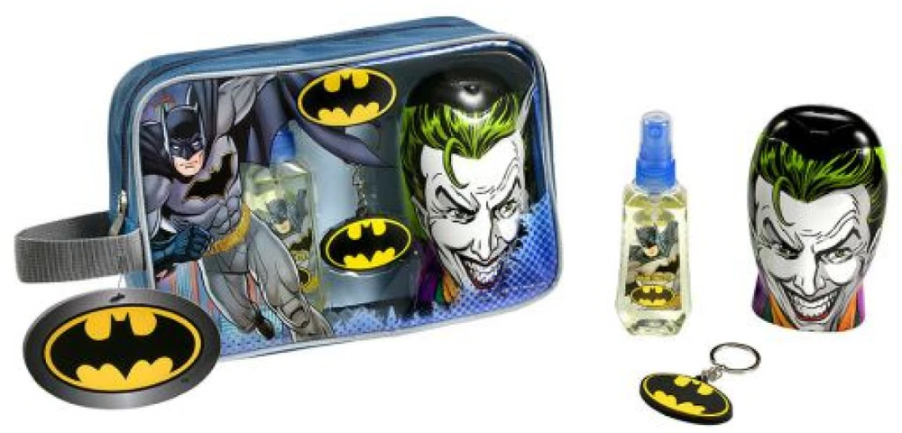 Cartoon Marvel Batman dovanų rinkinys vaikams (kvepalai EDT, dušo želė, kosmetinė, raktų pakabukas)