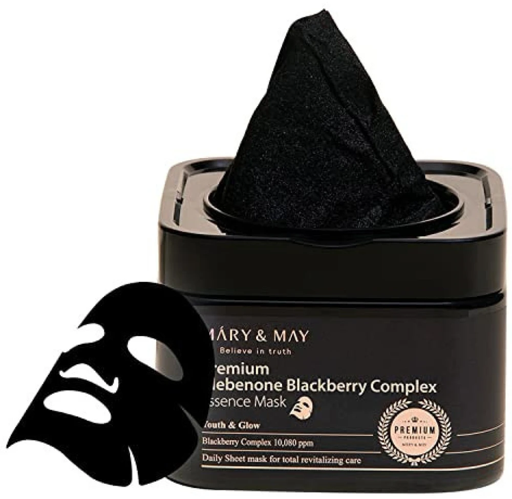 Mary & May Premium Idebenone Blackberry Complex Essence Mask lakštinė veido kaukė, 20 vnt.