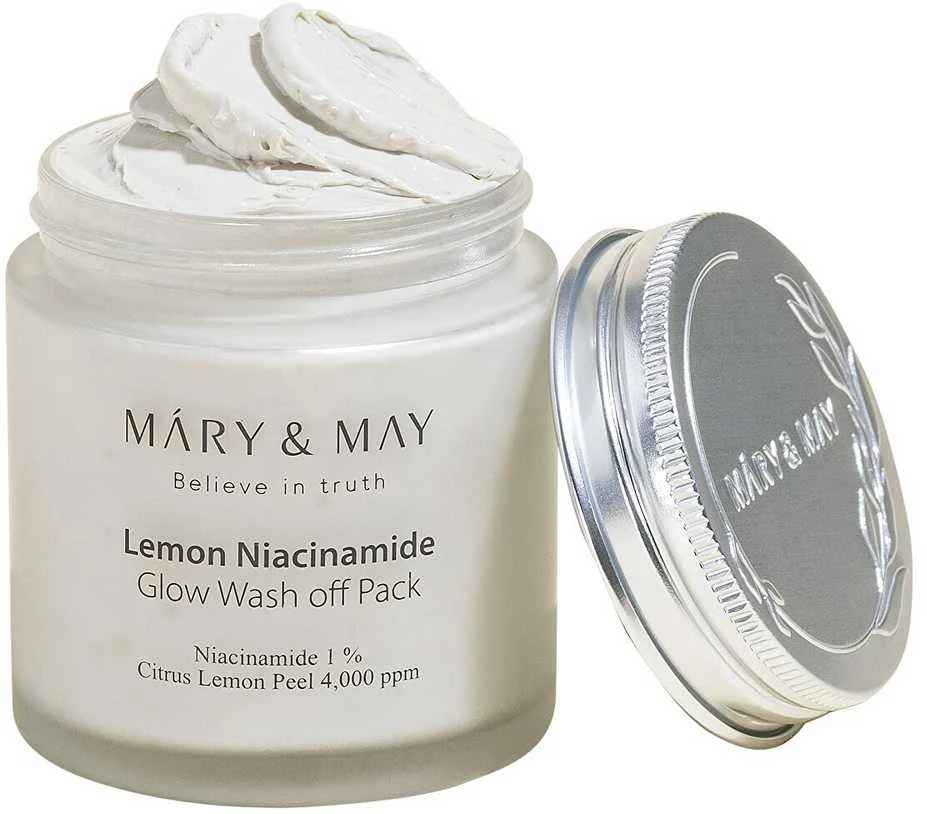 Mary&May Mary Amp May MARY - MAY Šviesinanti veido kaukė Lemon Niacinamide Glow Wash off Pack 125 g