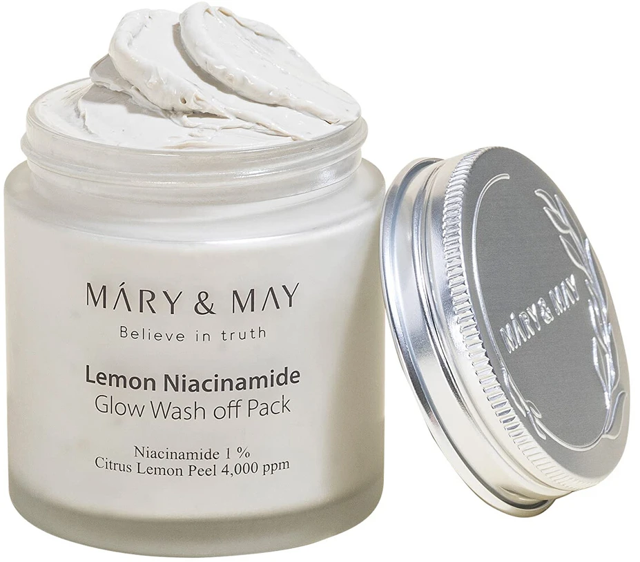 Mary&May Mary Amp May MARY - MAY Šviesinanti veido kaukė Lemon Niacinamide Glow Wash off Pack 125 g