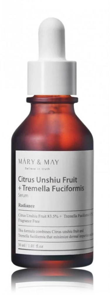 Mary&May Mary & May Citrus Unshiu + Tremella Fuciformis Serum šviesinantis veido serumas, 30 ml