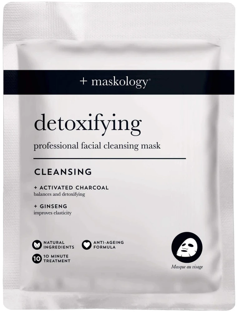 maskology DETOXIFYING Professional Sheet Mask valomoji lakštinė veido kaukė, 20 ml
