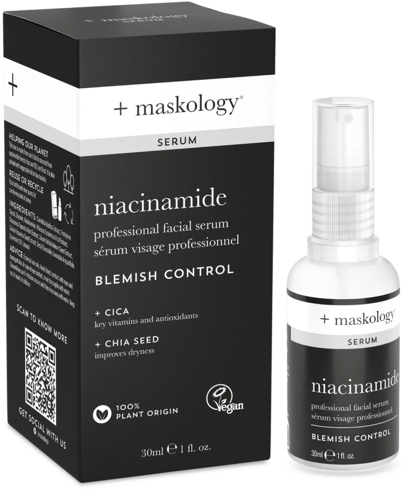 maskology NIACINAMIDE Professional Facial Serum veido serumas su niacinamidu, 30 ml
