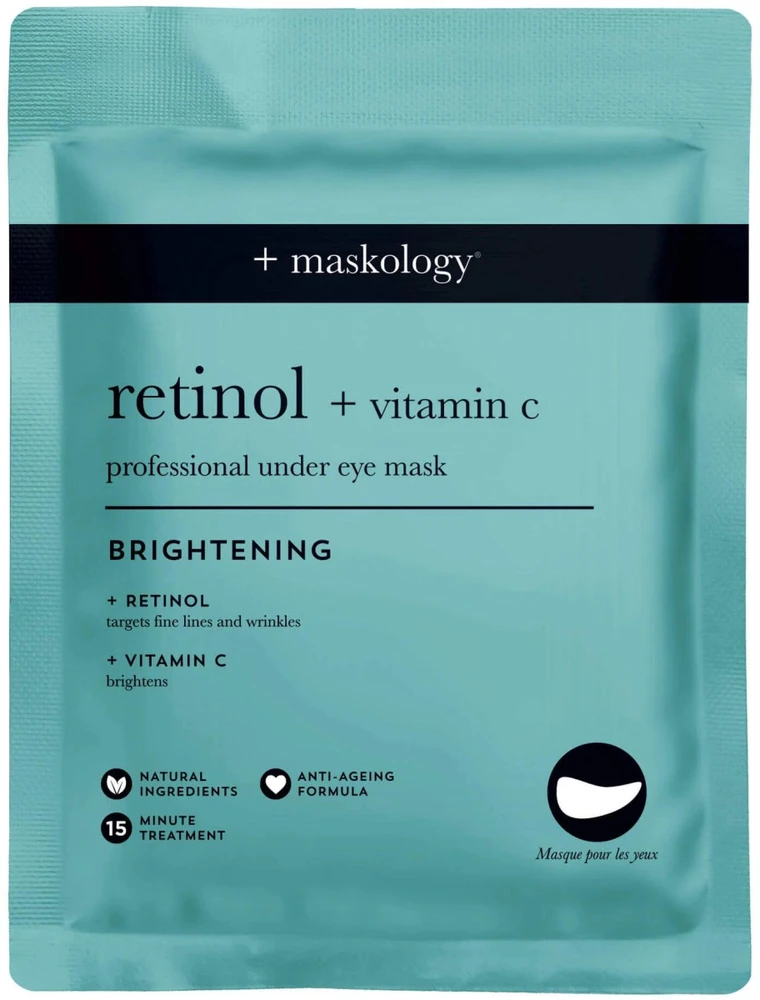 maskology RETINOL + VITAMIN-C Professional Under Eye Mask paakių kaukė, 3 poros