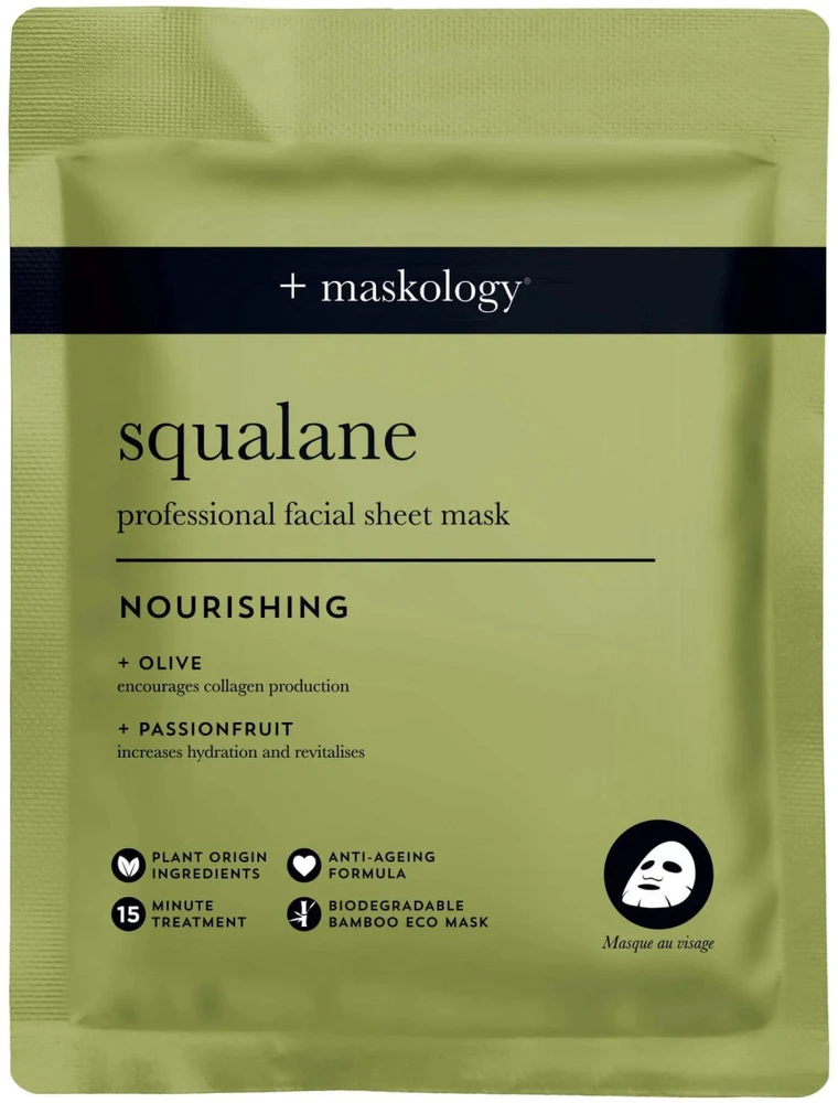 maskology SQUALANE Professional Sheet Mask lakštinė veido kaukė su skvalanu, 22 ml