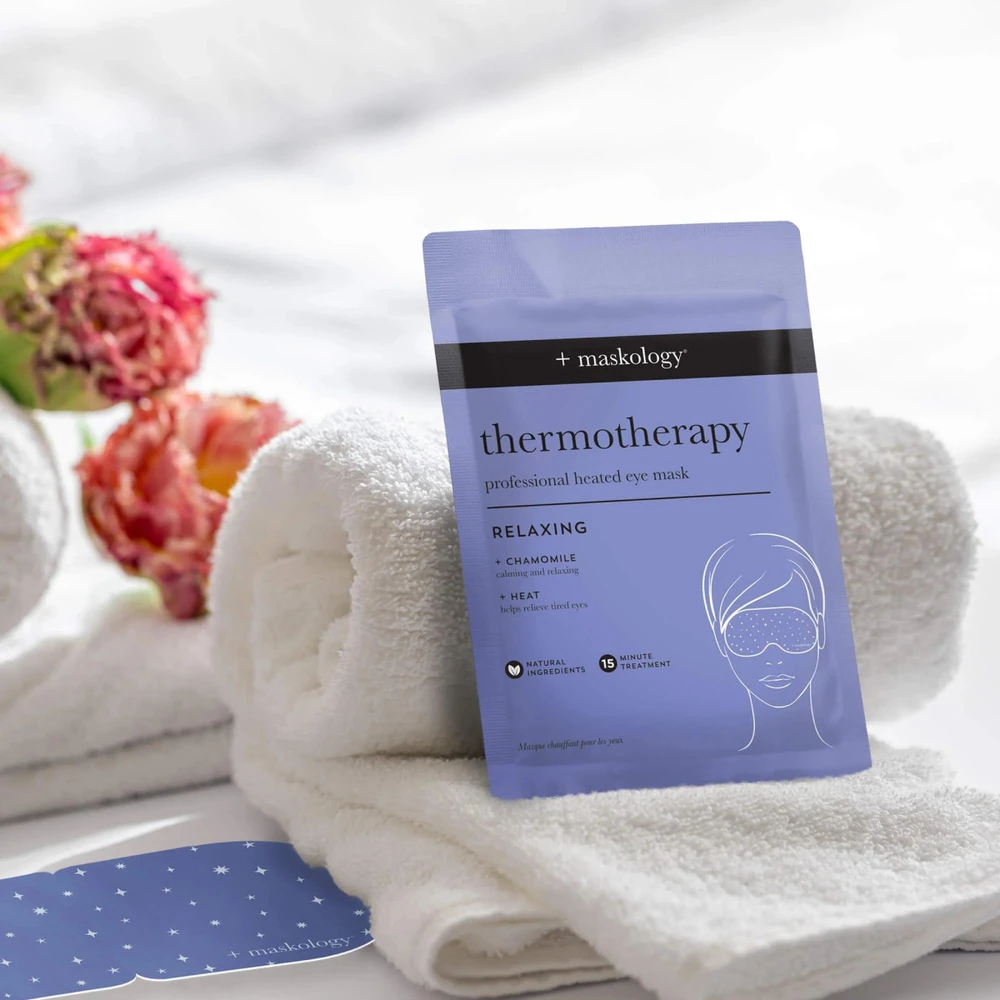 maskology THERMOTHERAPY Heated Eye Mask šildanti lakštinė paakių kaukė, 16 g