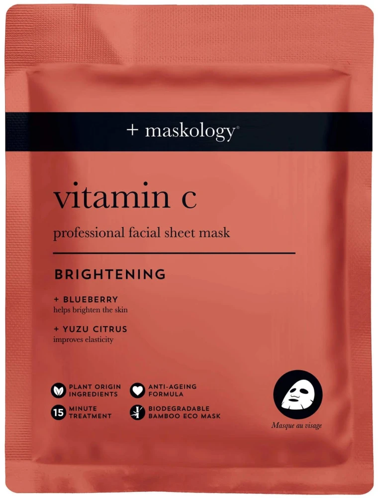 maskology VITAMIN-C Professional Sheet Mask lakštinė veido kaukė su vitaminu C, 22 ml