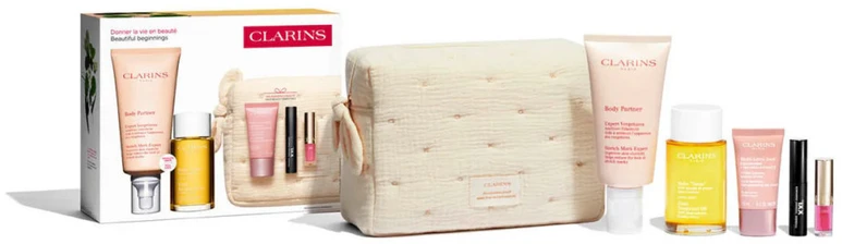 Maternity Set Clarins: Multi Active Jour Age-Defying Day Kreminis For Face, 15 ml + Body Partner Anti-Stretch Marks Body Kreminis Body, 175 ml + Wonder Volume Volumising Blakstienų tušas Juodas, 3 ml *Miniature + Tonikas Firming Body Oil, 100 ml + Lip Confort Lip Oil 04 1.