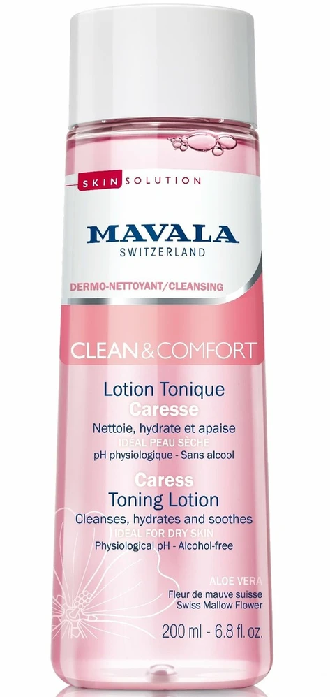 Mavala Clean & Comfort valomasis raminamasis ir tonizuojantis veido bei kaklo tonikas, 200 ml