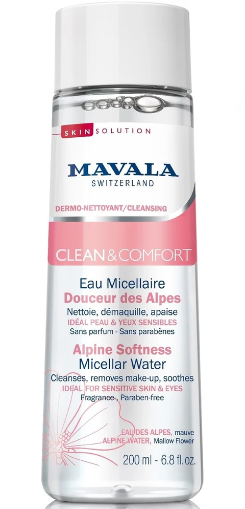 Mavala Clean & Comfort Fragrance-Free Cleansing & Soothing Micellar Vanduo Sensitive, 200 ml