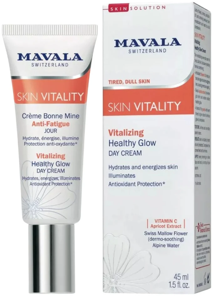 Mavala Vitality Hydrating & Illuminating & Revitalising Day Kreminis Face, 45 ml